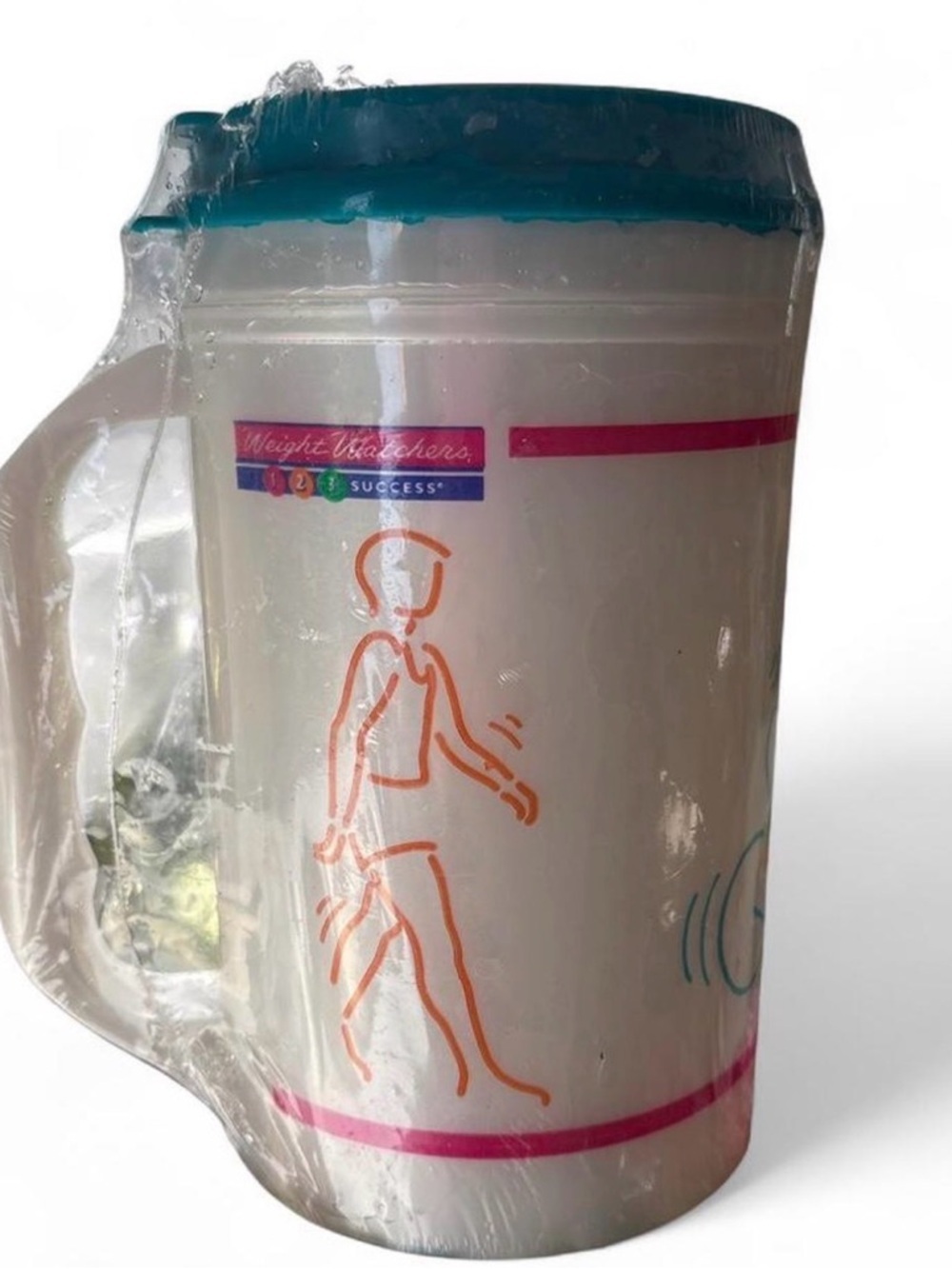 Vintage Weight Watchers 123 Success Mug Pitcher 32oz Plastic USA 7.5x5 NOS
